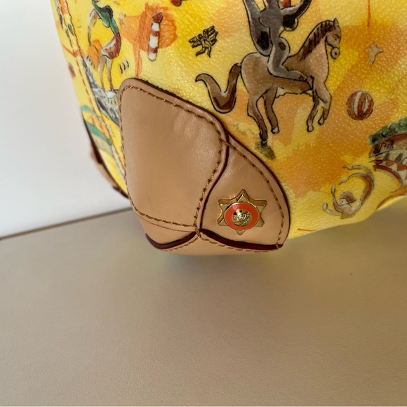 Piero Guidi Magic Circus Yellow shoulder Tote bag purse Italy EUC Made in Italy - Picture 3 of 8